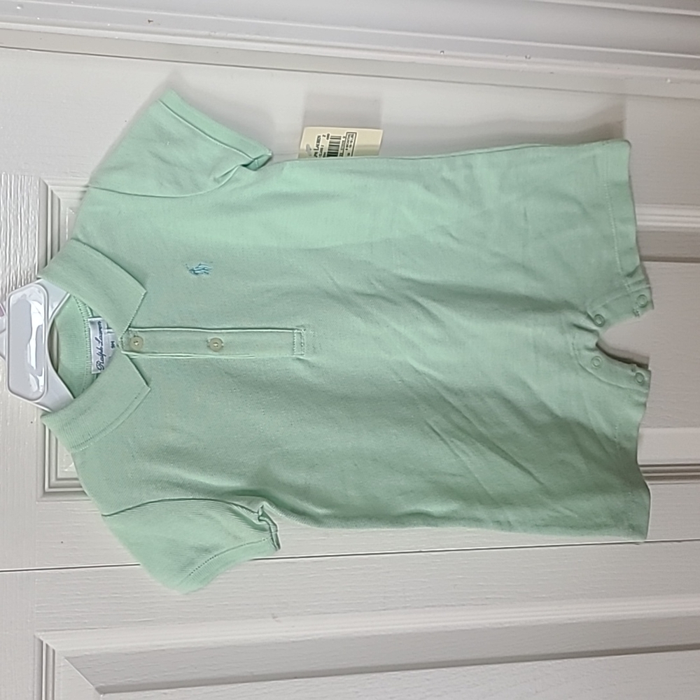Ralph Lauren Mint Green Polo One-Piece Bodysuit
